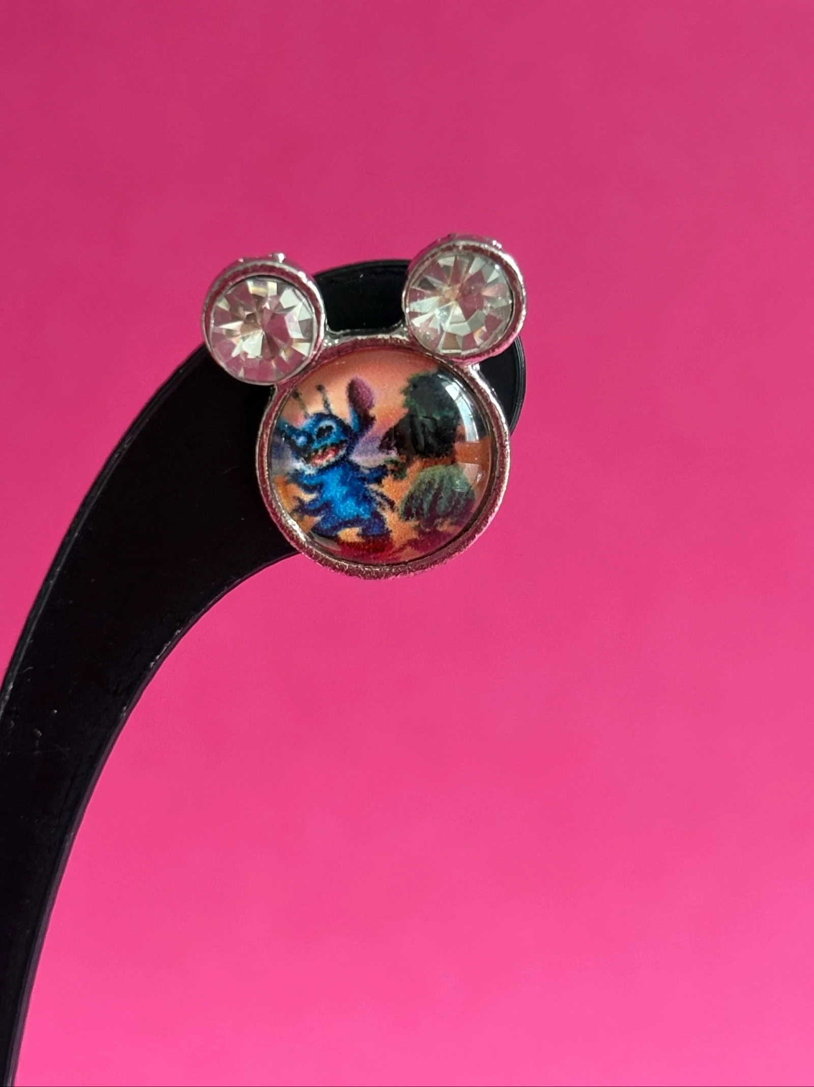 Brincos estilo Stitch Mickey / Disney com strass – photo 2